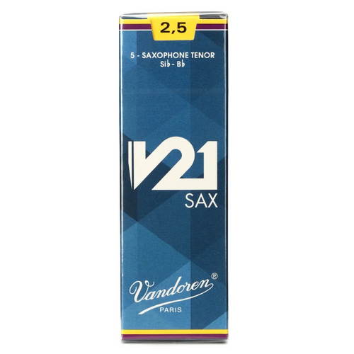 Vandoren V21 Tenor Saxophone Reeds 10 -Pack 2.5